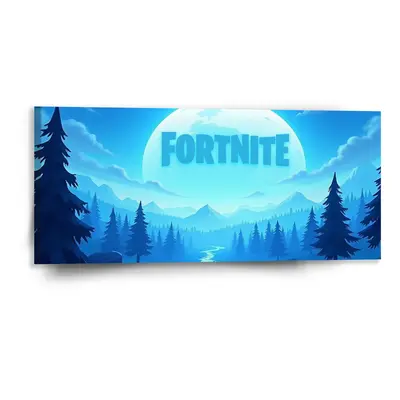 Obraz FORTNITE Modré údolí s měsícem - 110x50 cm