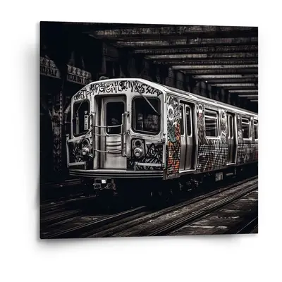 Obraz Městské metro s graffiti - 110x110 cm