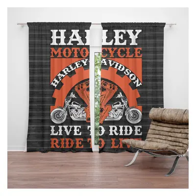 Závěs Harley-Davidson Live to ride, ride to live: 2ks 140x250cm