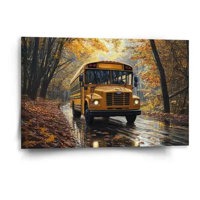 Obraz Žlutý školní autobus - 60x40 cm