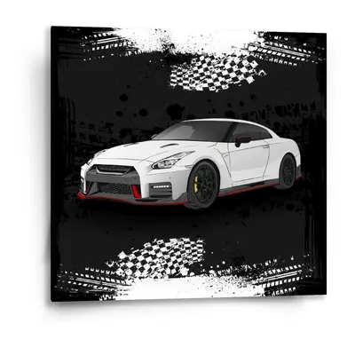 Obraz Nissan GTR 35 Černý - 50x50 cm