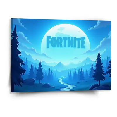 Obraz FORTNITE Modré údolí s měsícem - 150x110 cm