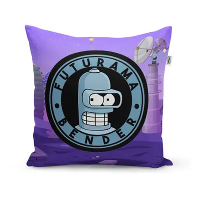 Polštář Futurama Bender Planeta s vysílači - 60x60 cm