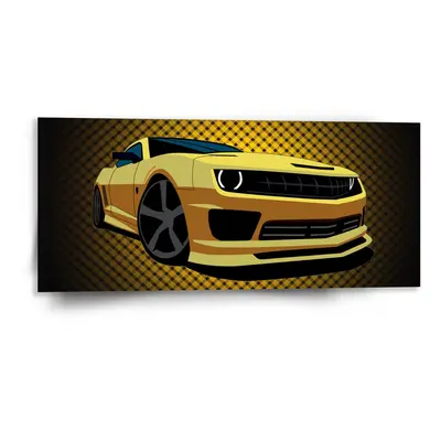 Obraz Chevrolet Camaro Žlutá mřížka - 110x50 cm