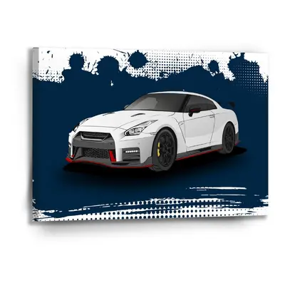 Obraz Nissan GTR 35 Modrý - 90x60 cm