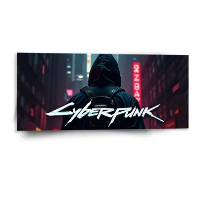 Obraz Cyberpunk 2077 Pohled do města - 110x50 cm