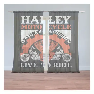 Záclony Harley-Davidson Live to ride: 2ks 150x250cm