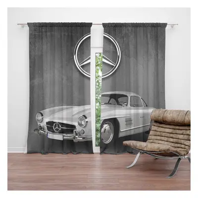 Závěs Mercedes-Benz 300 SL Šedé pozadí: 2ks 140x250cm