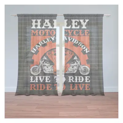 Záclony Harley-Davidson Live to ride, ride to live: 2ks 150x250cm