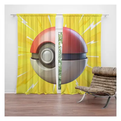 Závěs Pokemon ball Exploze: 2ks 140x250cm