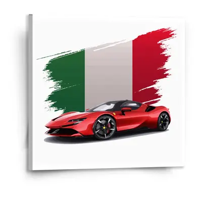 Obraz Ferrari Italská vlajka - 110x110 cm