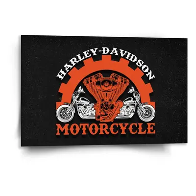 Obraz Harley-Davidson motor Černé pozadí - 120x80 cm