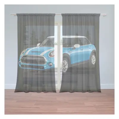 Záclony Mini sedan Černé pozadí: 2ks 150x250cm