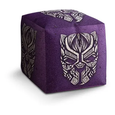 Taburet Cube BLACK PANTHER wakanda forever Bílý: 40x40x40 cm