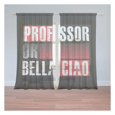 Záclony La Casa de Papel Professor or Bella Ciao motiv 3: 2ks 150x250cm