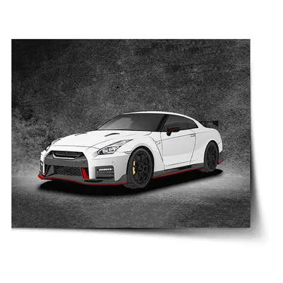 Plakát Nissan GTR 35 Šedý - 120x80 cm