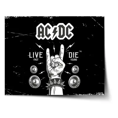 Plakát ACDC Live fast, die young - 60x40 cm