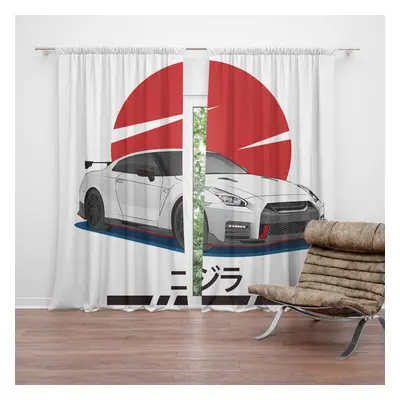 Závěs Nissan GTR 35 Japonské slunce: 2ks 140x250cm