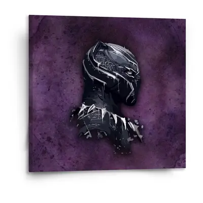 Obraz BLACK PANTHER z profilu Fialový mlhavý - 110x110 cm