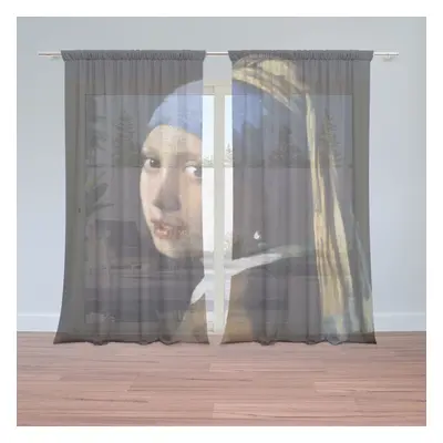 Záclony Dívka s perlou - Johannes Vermeer: 2ks 150x250cm