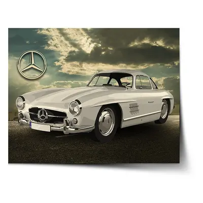 Plakát Mercedes-Benz 300 SL Na silnici - 90x60 cm