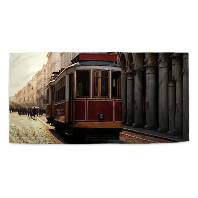 Ručník Historická červená tramvaj - 50x100 cm