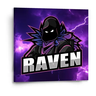 Obraz FORTNITE RAVEN Fialová bouře - 50x50 cm