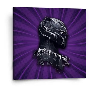 Obraz BLACK PANTHER z profilu Fialový - 110x110 cm