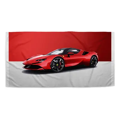 Ručník Ferrari na červenobílé - 50x100 cm