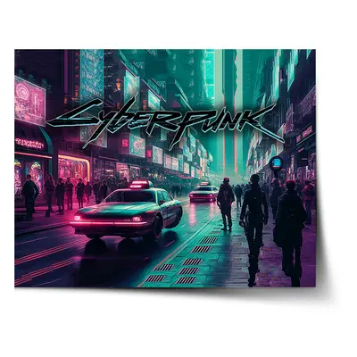 Plakát Cyberpunk 2077 Město - 60x40 cm