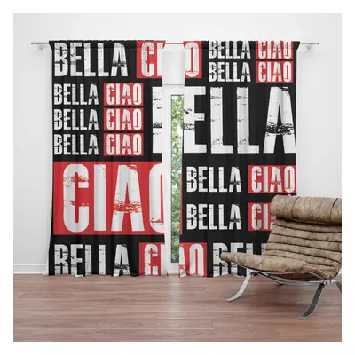 Závěs La Casa de Papel Professor or Bella Ciao motiv 2: 2ks 140x250cm