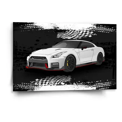 Obraz Nissan GTR 35 Černý - 60x40 cm