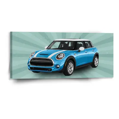 Obraz Mini sedan Zelené pozadí - 110x50 cm