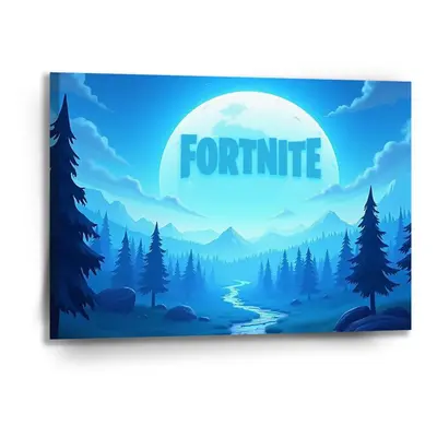 Obraz FORTNITE Modré údolí s měsícem - 90x60 cm