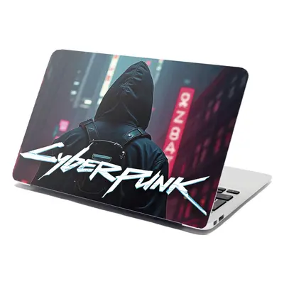 Samolepka na notebook Cyberpunk 2077 Pohled do města - 29x20 cm