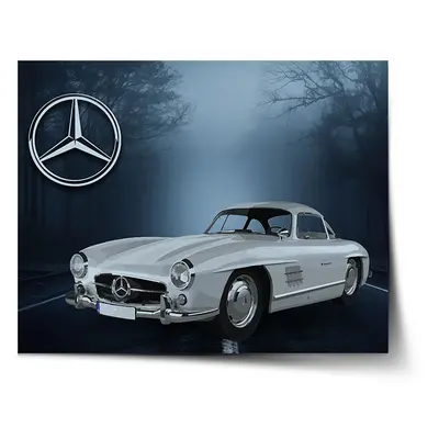 Plakát Mercedes-Benz 300 SL V lese - 60x40 cm