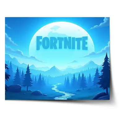 Plakát FORTNITE Modré údolí s měsícem - 60x40 cm