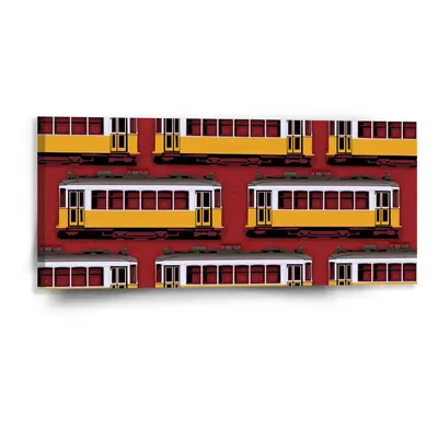 Obraz Lisabonské historické tramvaje Červený Pattern - 110x50 cm