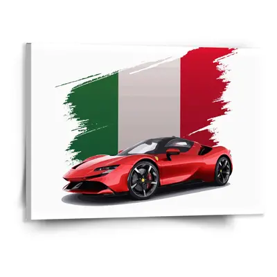 Obraz Ferrari Italská vlajka - 150x110 cm