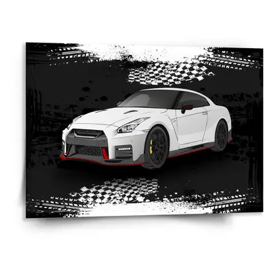 Obraz Nissan GTR 35 Černý - 150x110 cm