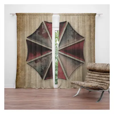 Závěs Resident Evil Umbrella Corporation Vintage: 2ks 140x250cm