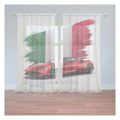 Záclony Ferrari Italská vlajka: 2ks 150x250cm