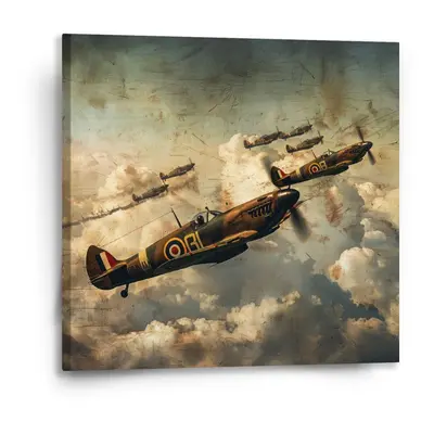 Obraz Stíhačky Spitfire v letecké bitvě - 50x50 cm