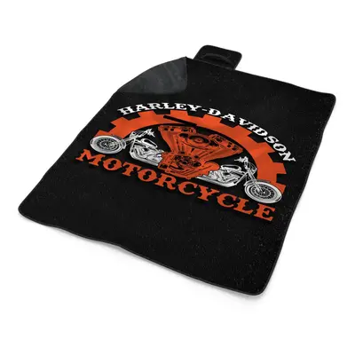 Plážová deka Harley-Davidson motor Černé pozadí: 200x140 cm