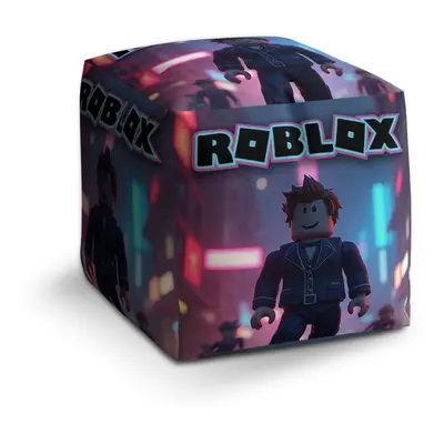 Taburet Cube ROBLOX Neonové město: 40x40x40 cm