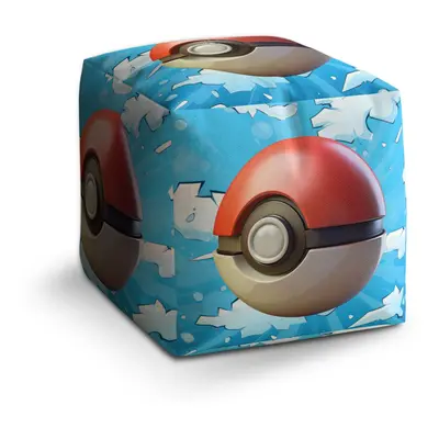 Taburet Cube Pokemon ball Obloha: 40x40x40 cm