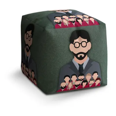 Taburet Cube Money heist Profesor a jeho tým Zelená: 40x40x40 cm