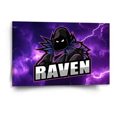 Obraz FORTNITE RAVEN Fialová bouře - 60x40 cm