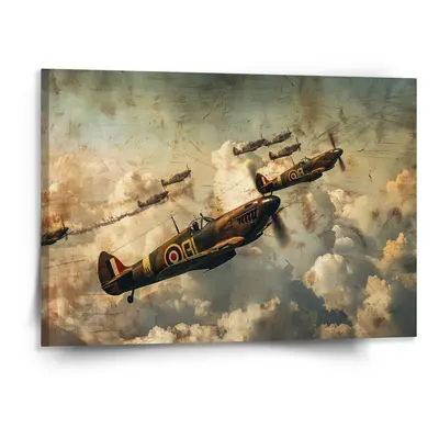 Obraz Stíhačky Spitfire v letecké bitvě - 150x110 cm