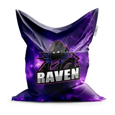 Sedací vak FORTNITE RAVEN Fialová bouře - 150x100 cm